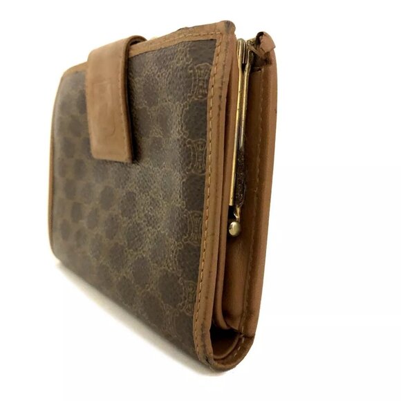 Authentic Celine Macadam PVC x Leather Kiss Lock Bifold Wallet - Picture 2 of 11